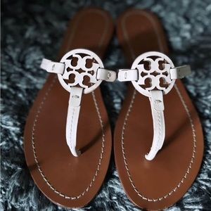 Soft Pink and Cognac Mini Tory Burch Sandals 👡